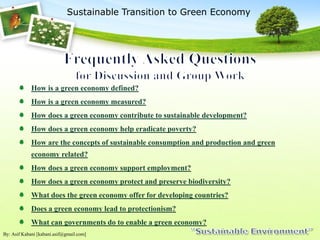 Presentation On Green Economy For Sustainable Development | PDF