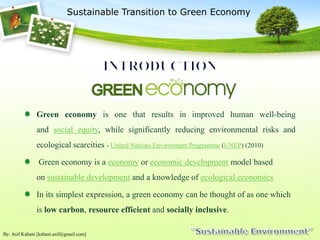 Presentation On Green Economy For Sustainable Development | PDF