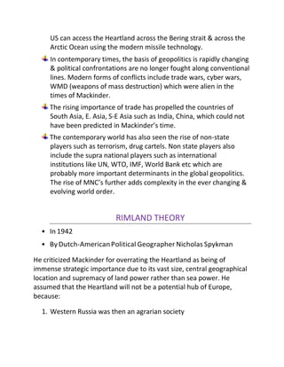 heartland theory & Rimland theory | PDF