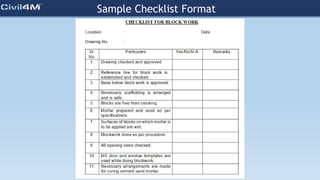 Sample Checklist Format
 