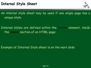 Presentation on html, css