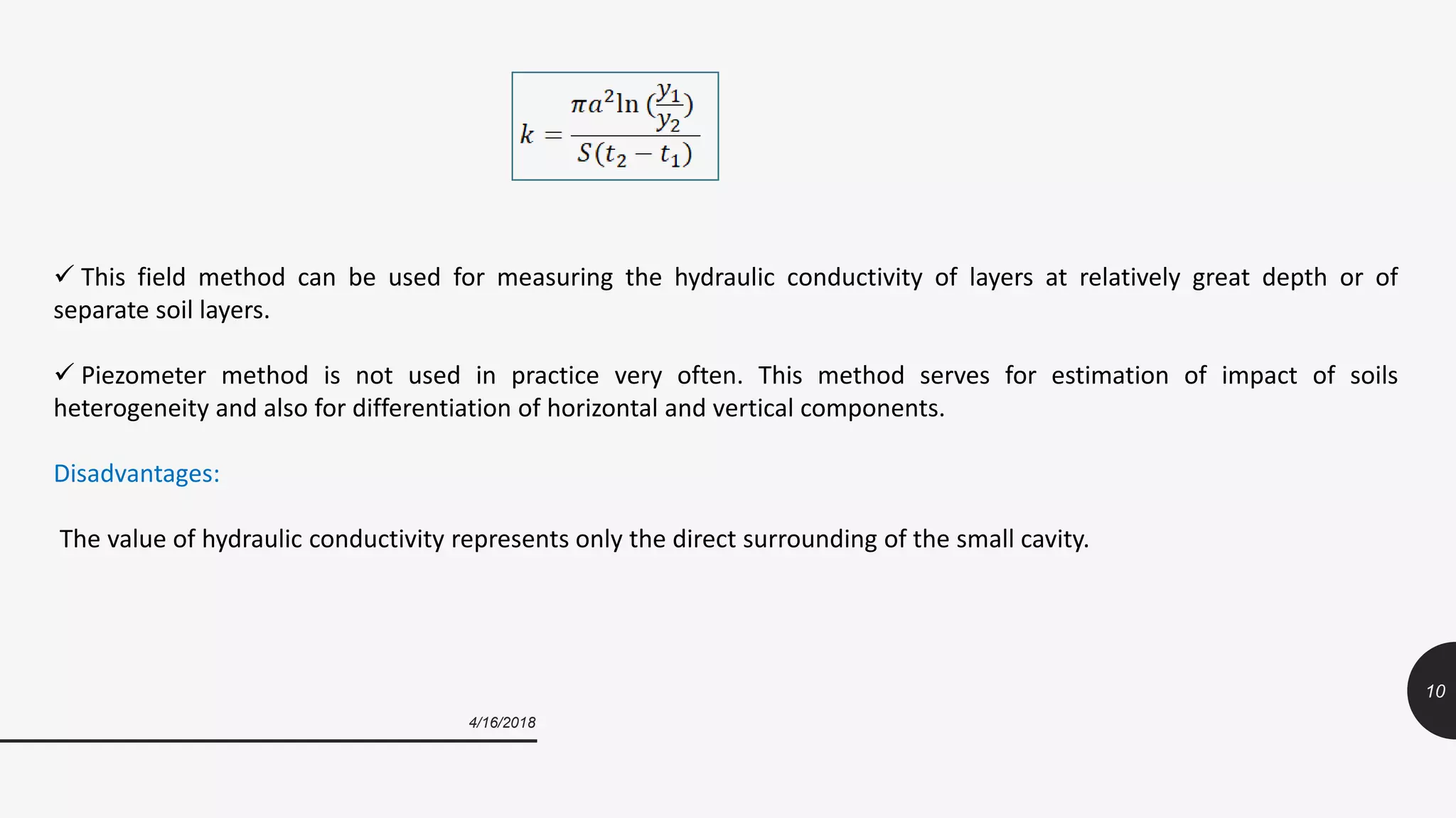 Presentation on hydraulic conductivity and drainable porosity | PPTX