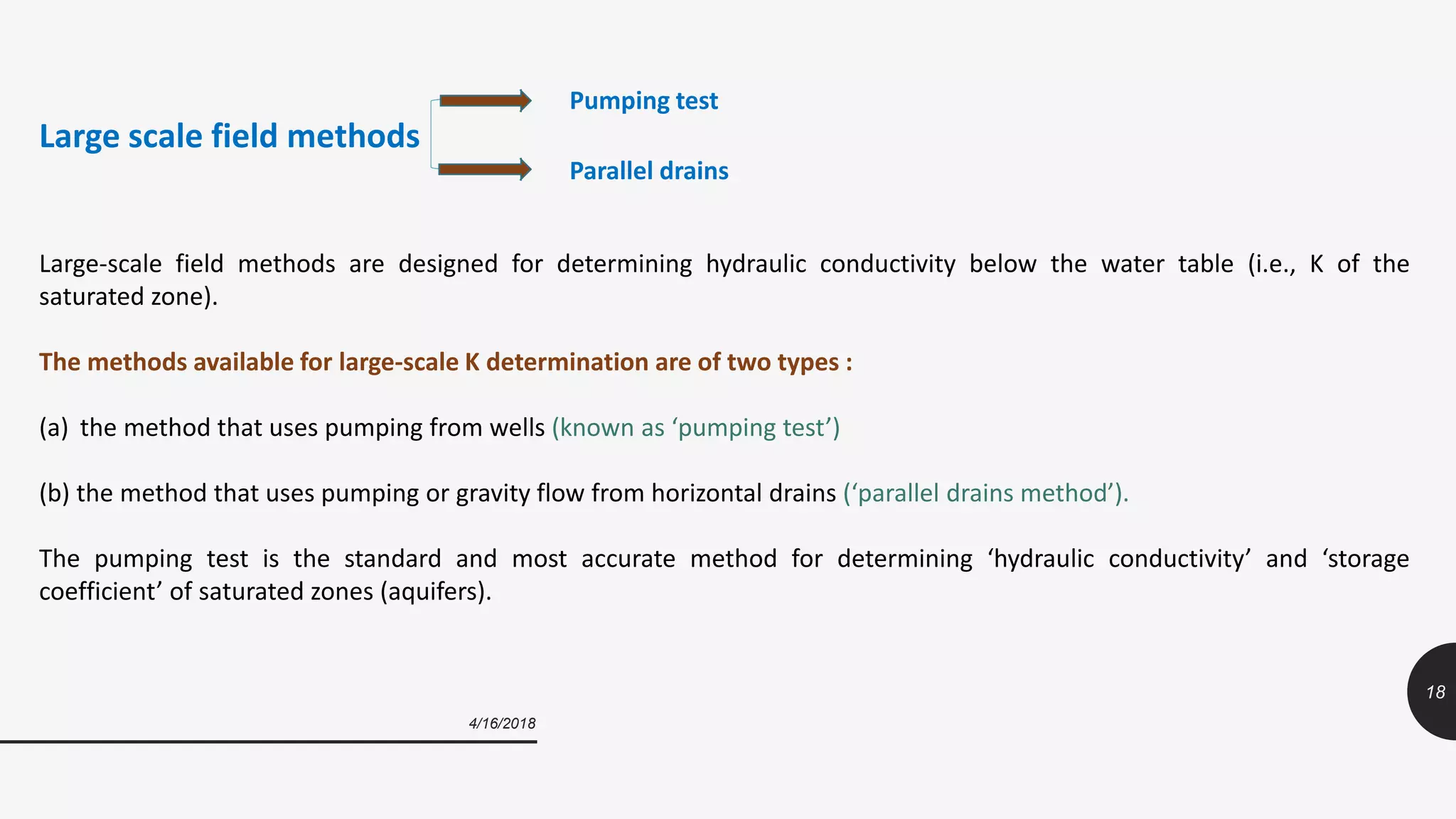 Presentation on hydraulic conductivity and drainable porosity | PPTX