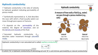 Presentation on hydraulic conductivity and drainable porosity | PPTX