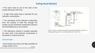 Presentation on hydraulic conductivity and drainable porosity | PPTX