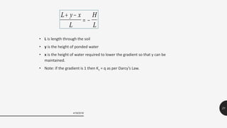 Presentation on hydraulic conductivity and drainable porosity | PPTX