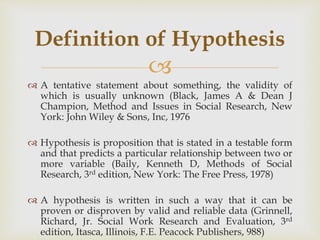 what is hypothesis in thesis