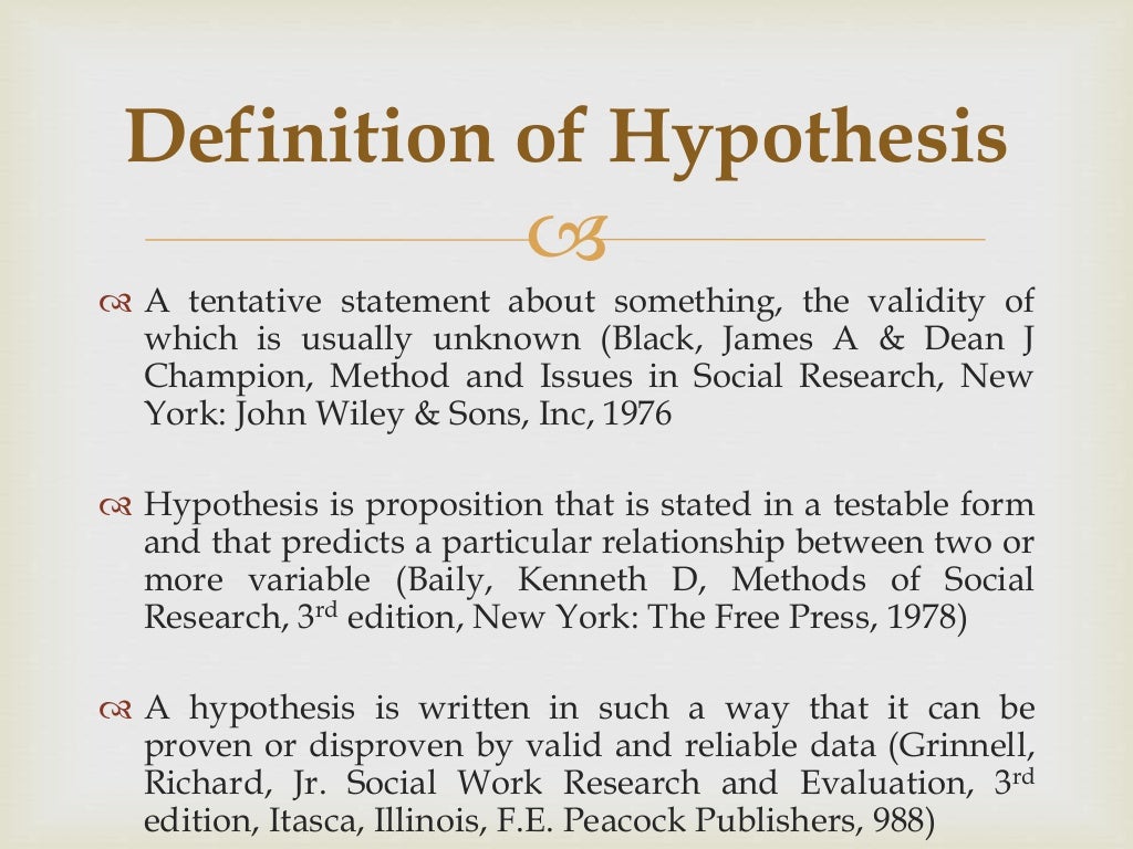 what is hypothesis in research slideshare