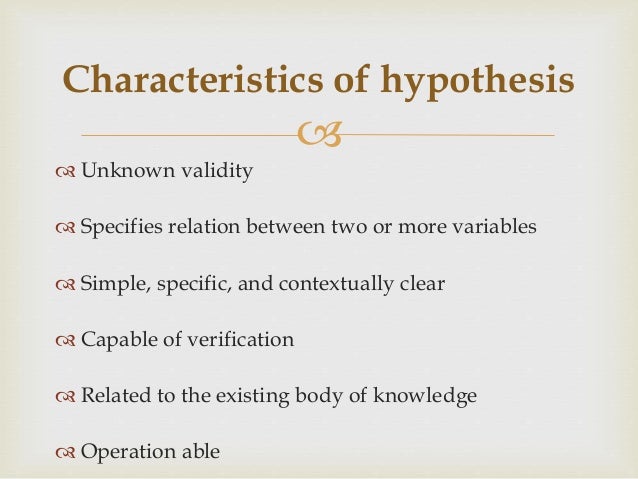 in research methodology what is hypothesis