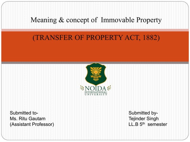 MEANING CONCEPT OF Immovable Property PPT meaning-concept-of-immovable-property-ppt