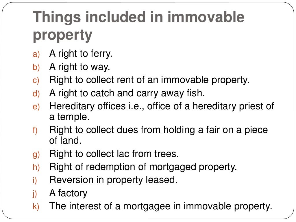MEANING & CONCEPT OF immovable property