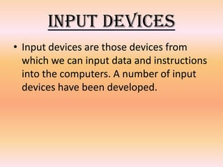 Presentation on input devices... | PPTX