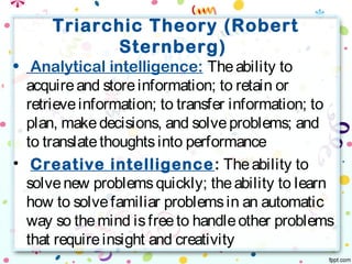 Triarchic Intelligence intelligence test | PPT