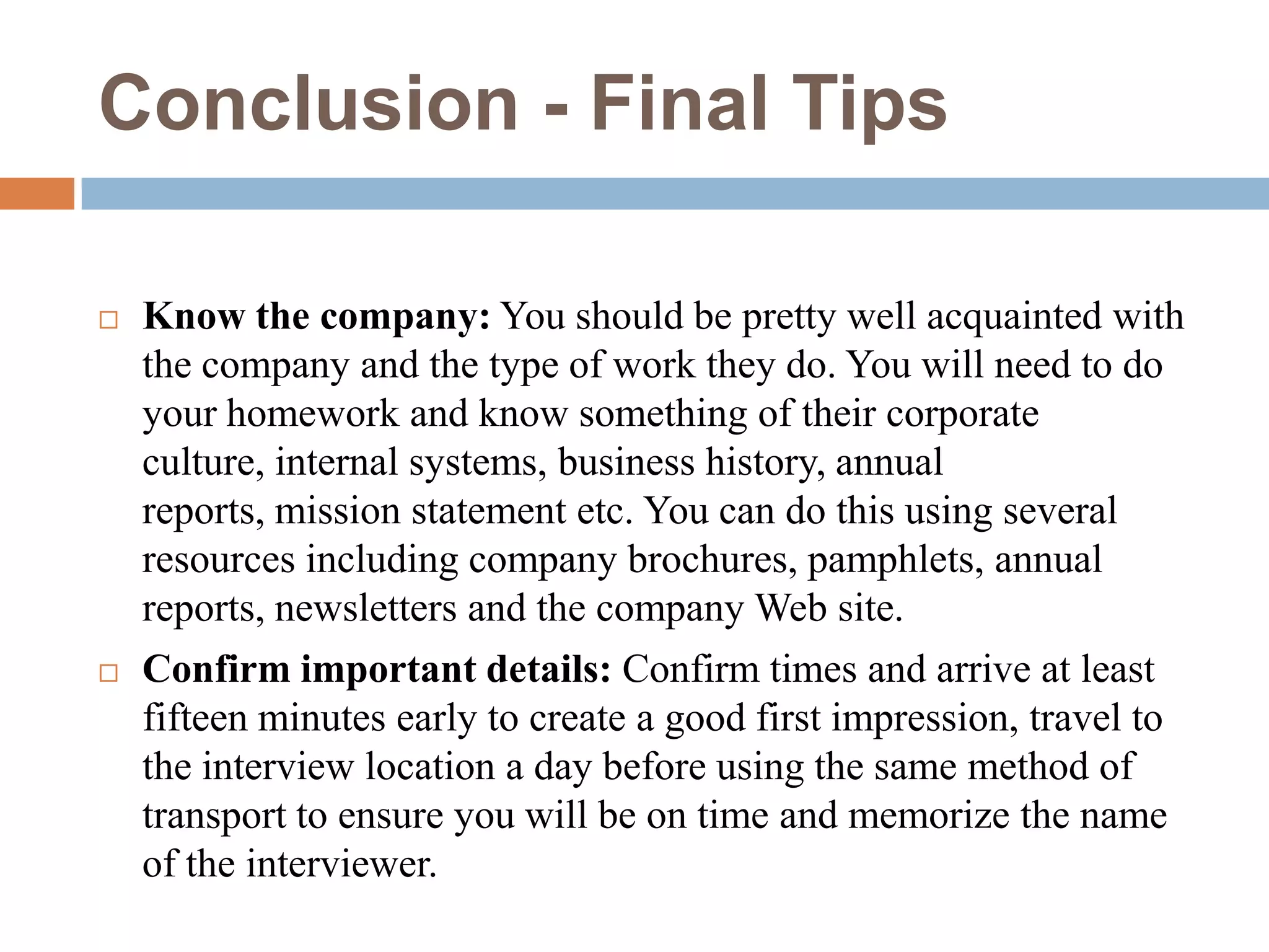 Presentation on interview | PPTX