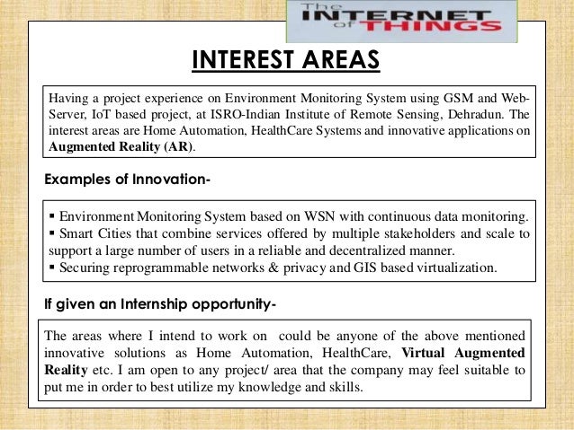 internet of things areas of opportunity examples