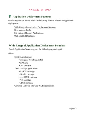 Presentation on Oracle Application Server | PDF