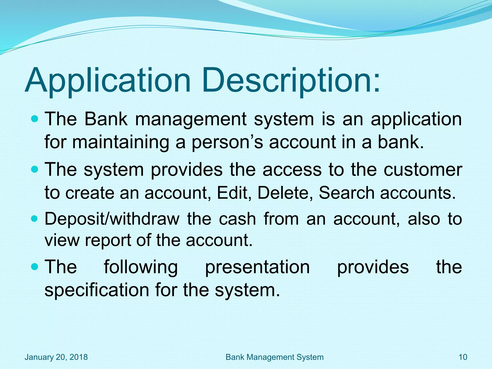 Presentation on java project (bank management system) | PPTX