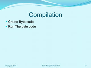 Presentation on java project (bank management system) | PPTX