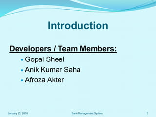 Presentation on java project (bank management system) | PPTX