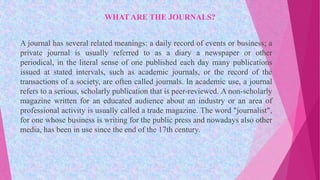 Presentation on journal suggestion tool and journal finder | PPTX