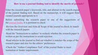 Four tools for finding a journal for your research article 