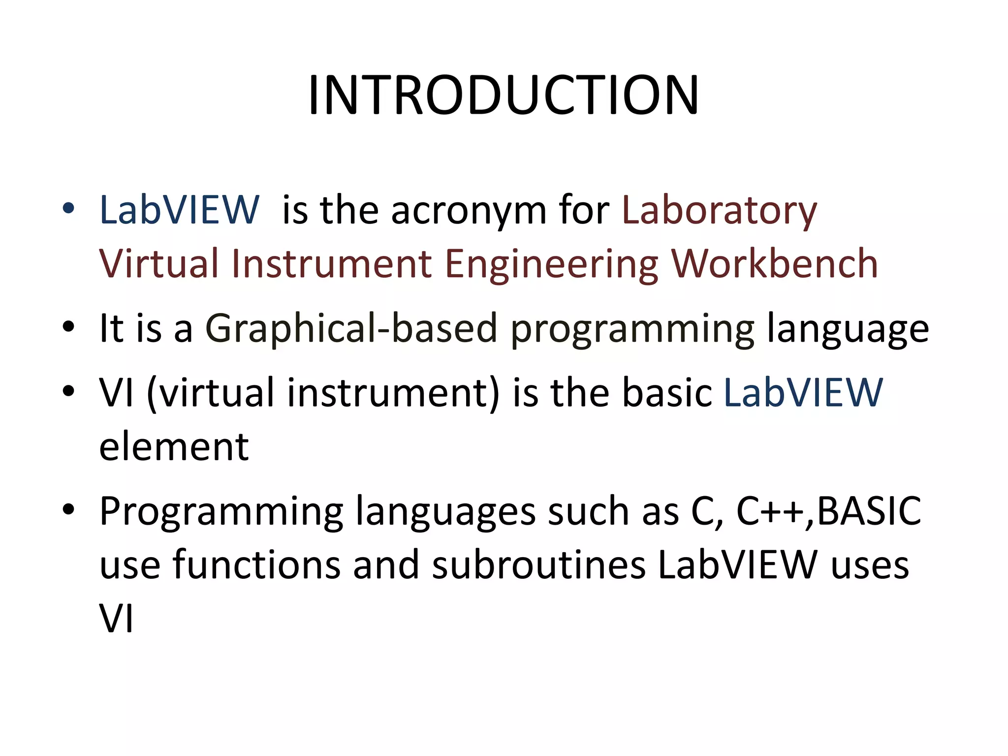 Presentation on LabVIEW Basics | PPTX | Programming Languages | Computing