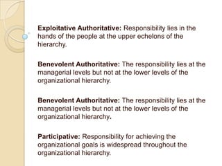 Path-Goal theory-According to path-goal theory, the leader’s responsibility is to increase subordinates’ motivation to attain personal and organizational goal.A person may do these by adopting a certain leadership style, according to the situation:Directive leadership – it tells subordinates exactly what they are supposed to do, which includes planning, making schedules, setting performance goals and behaviour standards.