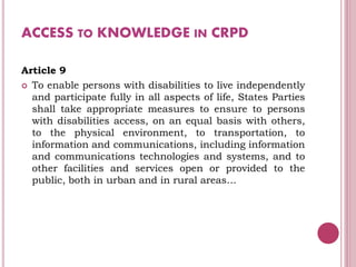 Presentation on Learning Opportunities for the Persons with Disabilities 
