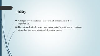 Utilities Ledger Presentation on ledger account | PPTX