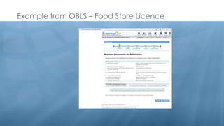 Example from OBLS – Food Store Licence 
 