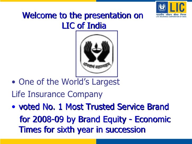 Presentation on lic of india