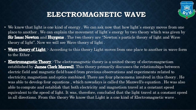 presentation on lights physics light is a form of what kind of energy