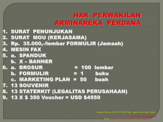 Contact Person: 081315156595 Bp. Agus Asrul Sani Email:
                                 arminaelsani@gmail.com
        Web: http://travelhajidanumrah.wordpress.com/
 