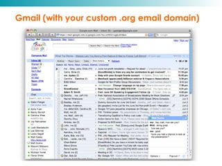 Gmail (with your custom .org email domain) 