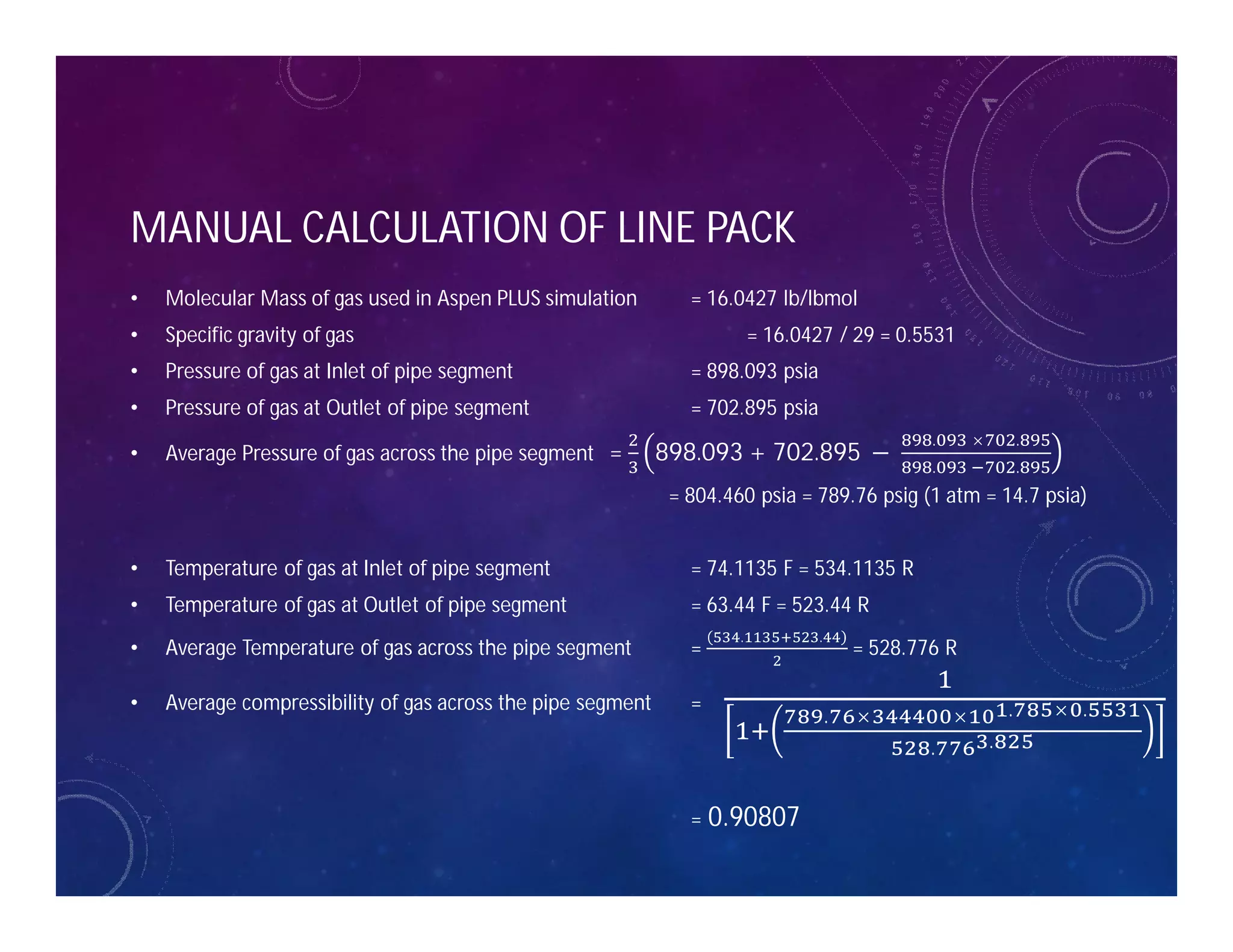 Presentation on Calculation of Line Pack of Natural Gas Pipe using ...
