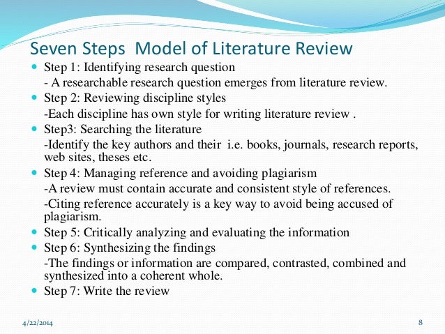 steps in carrying out a literature review