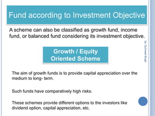 Fourth Phase – since February 2003In February 2003, following the repeal of the Unit Trust of India Act 1963 UTI was divided into two separate entities. One is the Specified Undertaking of the Unit Trust of India with assets under management of Rs.29,835 crores as at the end of January 2003. The second is the UTI Mutual Fund Ltd, sponsored by SBI, PNB, BOB and LIC. It is registered with SEBI and functions under the Mutual Fund Regulations. by: Gurmeet Singh