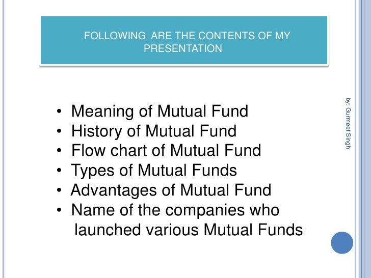 Types Of Mutual Funds Chart