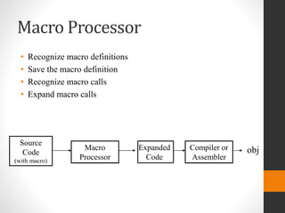 Presentation on macros and macro processor | PPT
