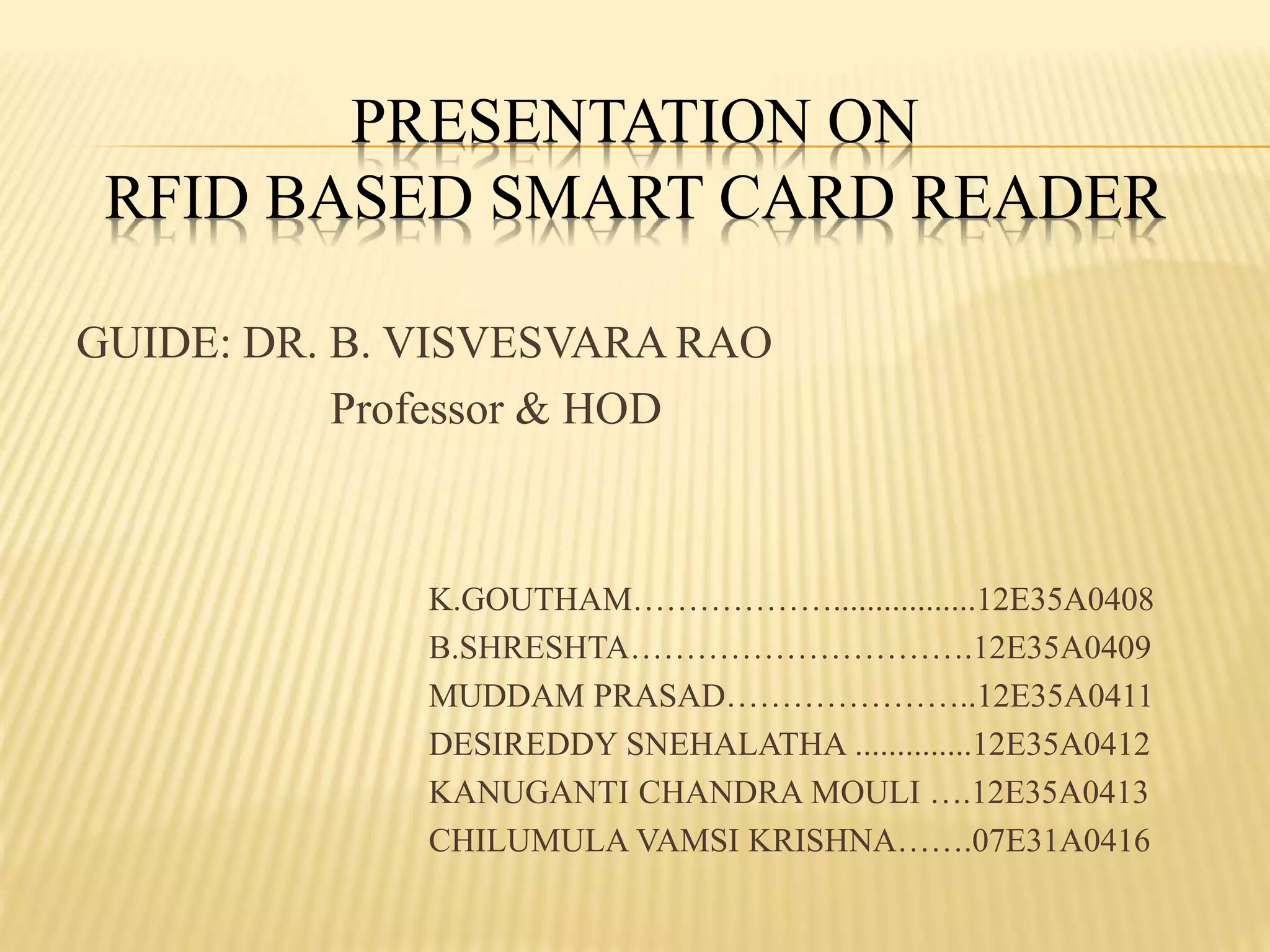 RFID BASED SMART CARD READER | PPTX