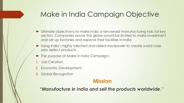 assignment on make in india