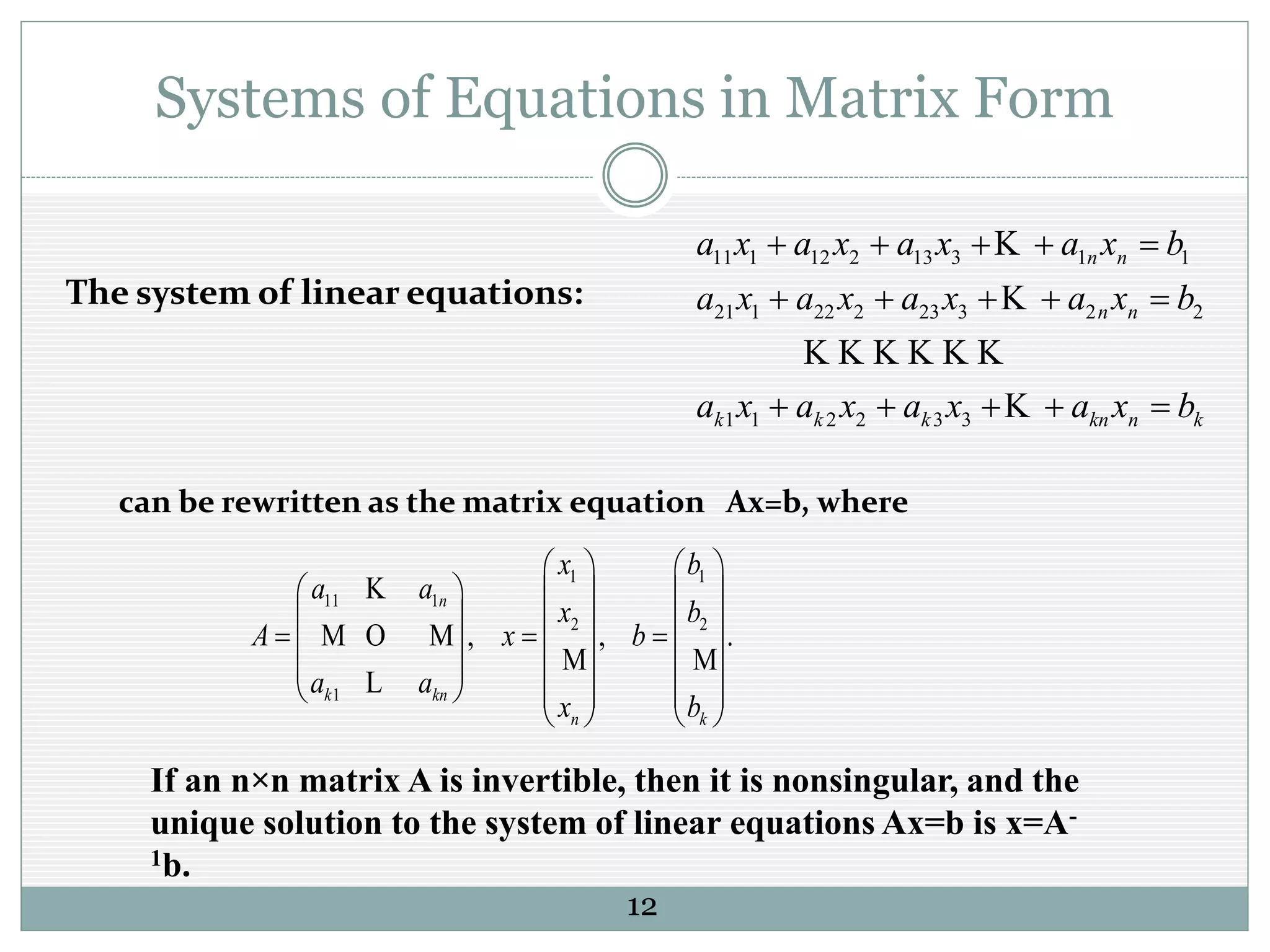 Presentation on matrix | PPTX | Physics | Science