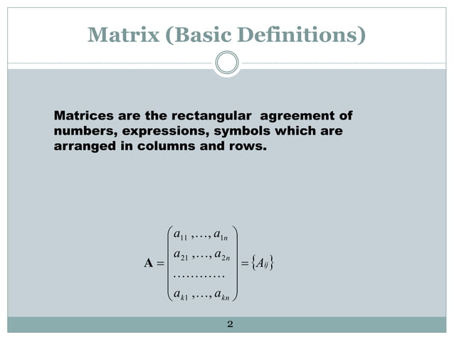 Presentation on matrix | PPTX | Physics | Science