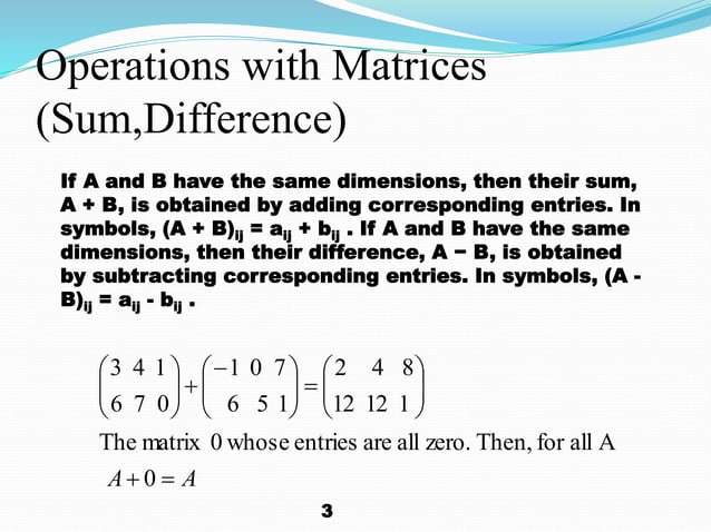 Presentation on matrix | PPTX | Physics | Science