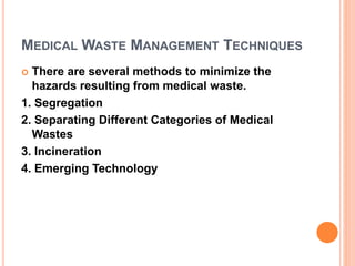 Presentation on medical and hazardous waste | PPTX