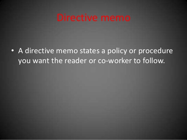 sample of directive memo