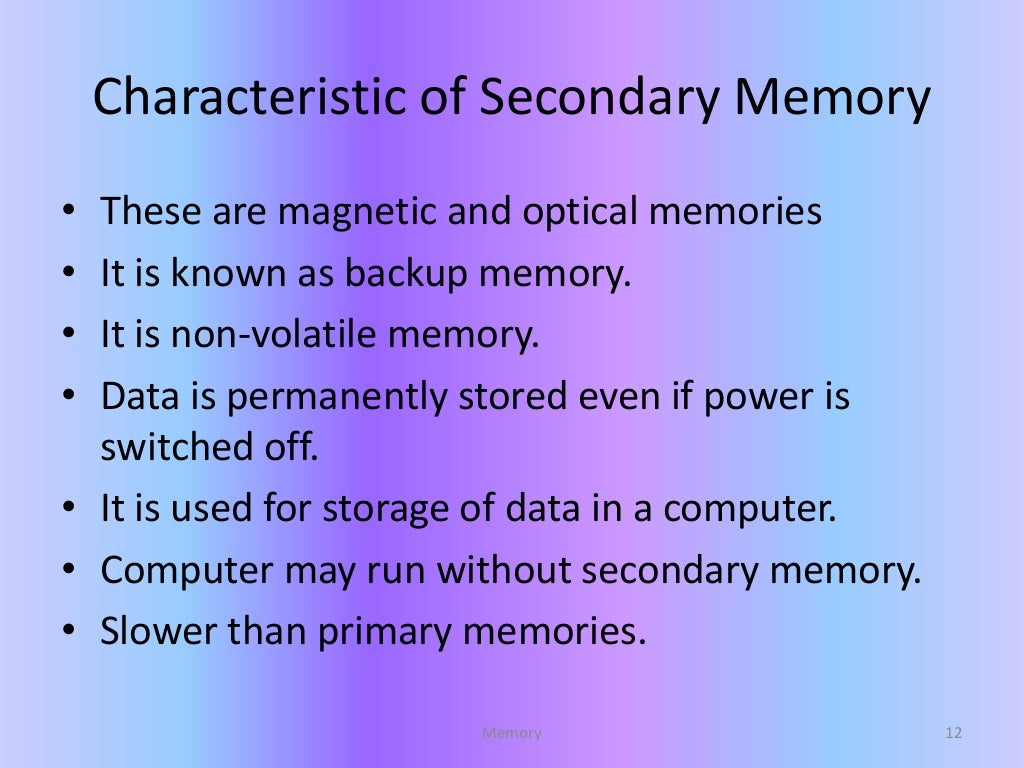 Basic information about Computer memory