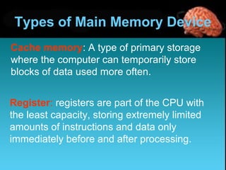 Presentation on memory | PPT | Data Storage and Warehousing | Computing