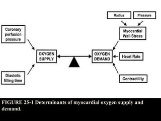 FIGURE 25-1 Determinants of myocardial oxygen supply and
demand.
 
