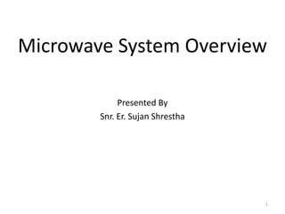 Microwave System Overview
Presented By
Snr. Er. Sujan Shrestha
1
 